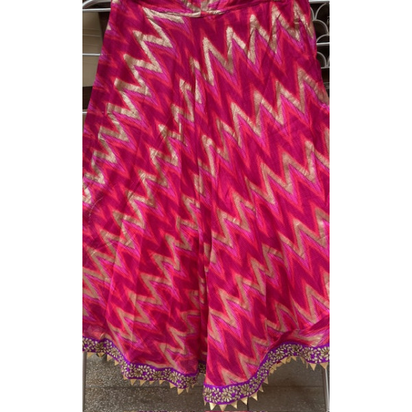 Pink Gopi Skirt with attractive border and full lining