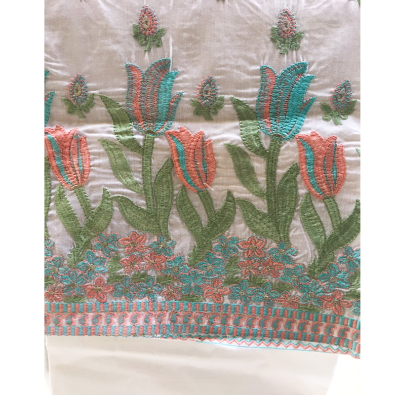 Designer  fully embroidered unstitched Cotton Salwar Suit fabric with embriodered Dupatta Designer  fully embroidered unstitched Cotton Salwar Suit fabric with embriodered Dupatta