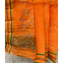 Orange Colour Cotton Saree with All Over Thread Work Orange Colour Cotton Saree with All Over Thread Work