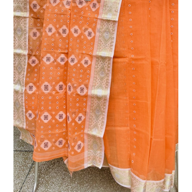 Handloom Cotton Saree with Attractive Border without Blouse Piece Handloom Cotton Saree with Attractive Border without Blouse Piece