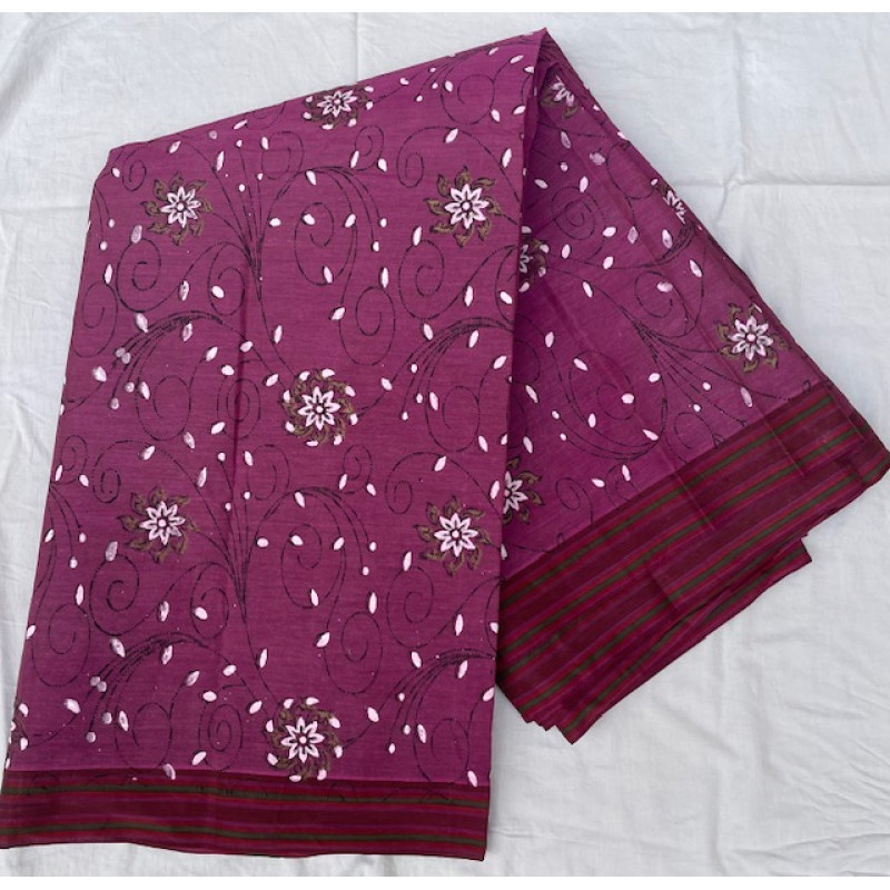 Pure Cotton All Over Printed Saree without Blouse Piece Pure Cotton All Over Printed Saree without Blouse Piece