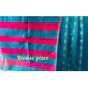Blue Colour Saree with Pink Attractive Pallu Blue Colour Saree with Pink Attractive Pallu