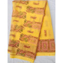 Rich Pallu Yellow Color Printed Saree without Blouse Rich Pallu Yellow Color Printed Saree without Blouse